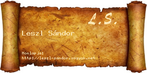 Leszl Sándor névjegykártya
